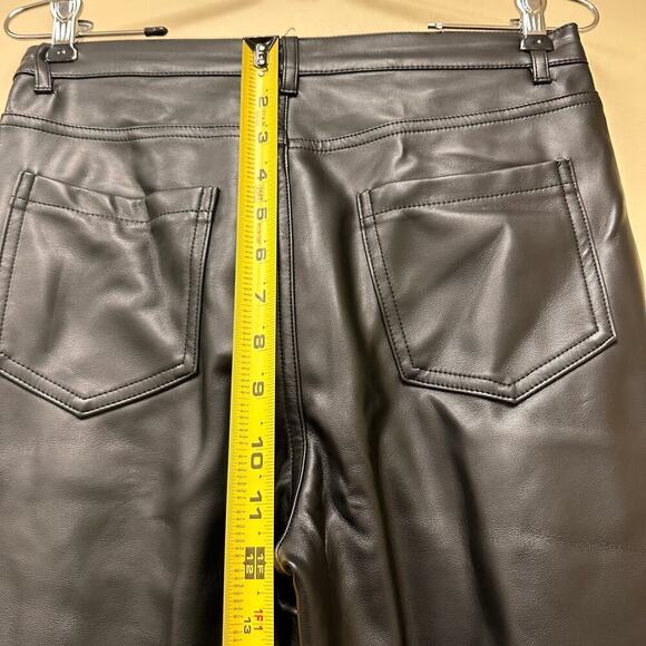 Small Black Faux Leather High Rise Stretchy Wet Skinny Leg Pants Matrix Grunge - Picture 9 of 14